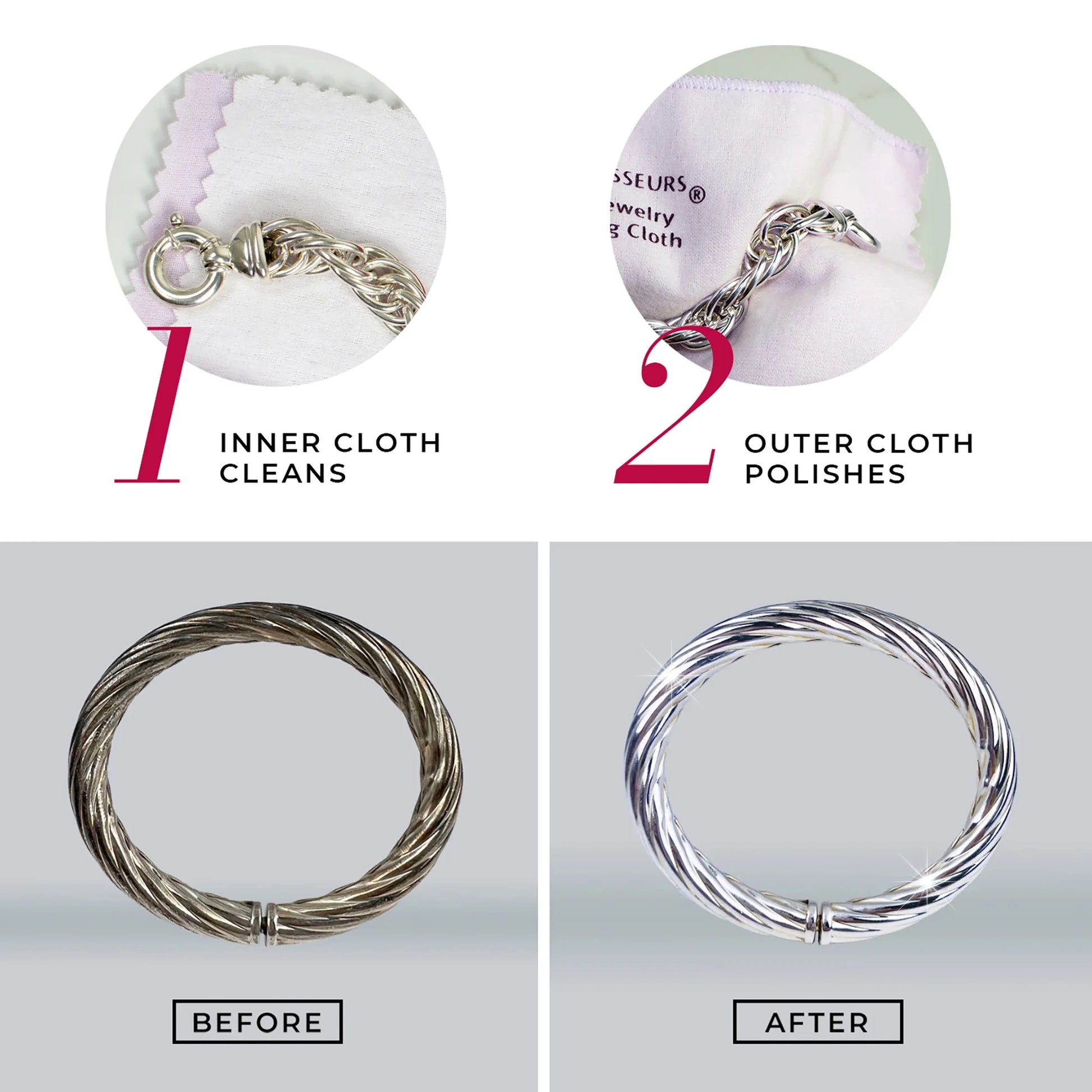Paño De Pulido De Joyería De Plata Limpia Y Pule Toda La Joyería De Plata.