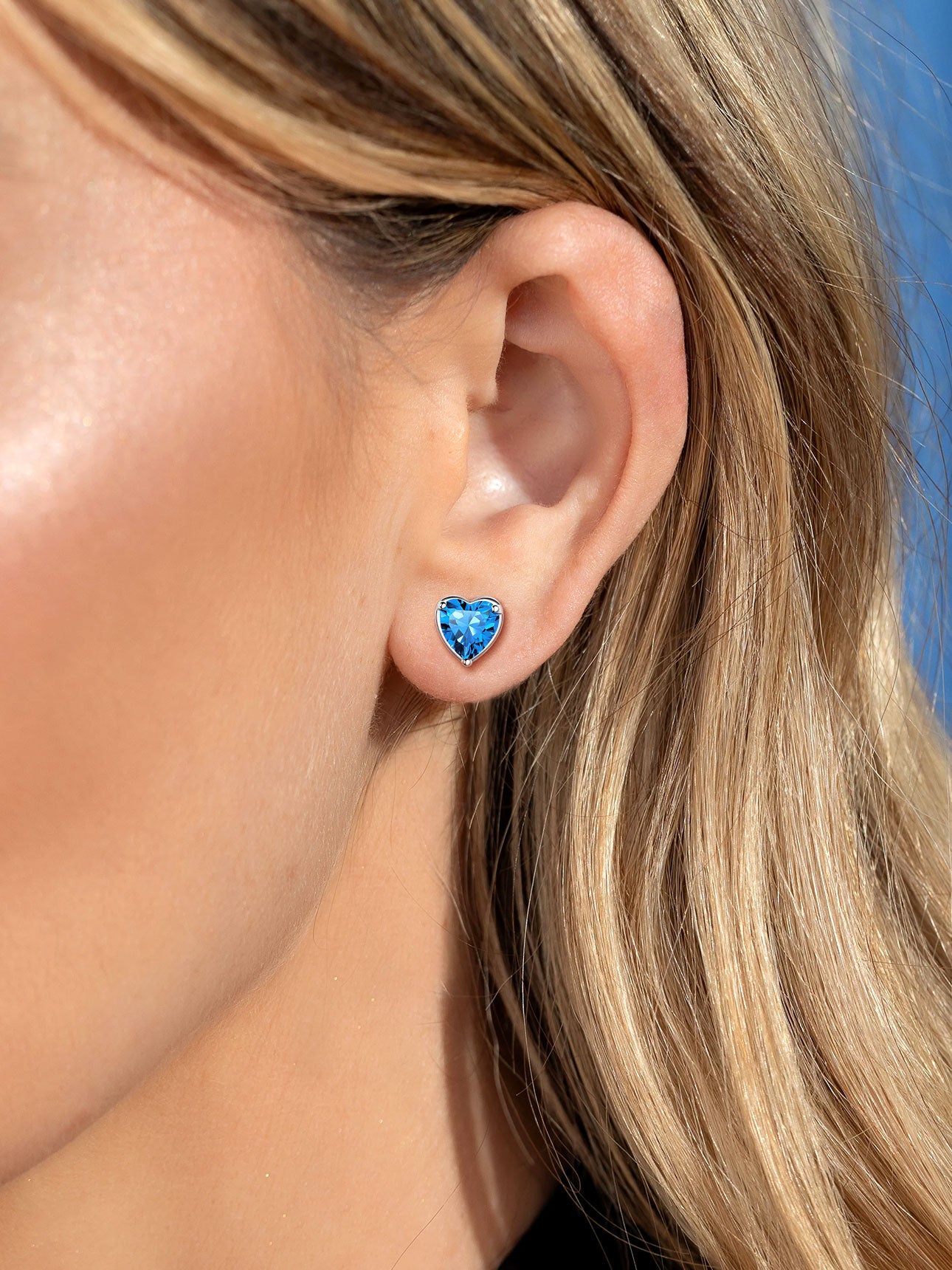Aretes De Plata Para Mujer Aretes De Botón De Corazón De Plata Esterlina 925 Con Piedra De Nacimiento Regalo De Joyería De Cumpleaños